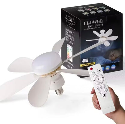 30W/40W Ceiling Fan with Remote Control LED Light Fan E27 Base, Intelligent Silent Ceiling Fan for Bedroom and Living Room
