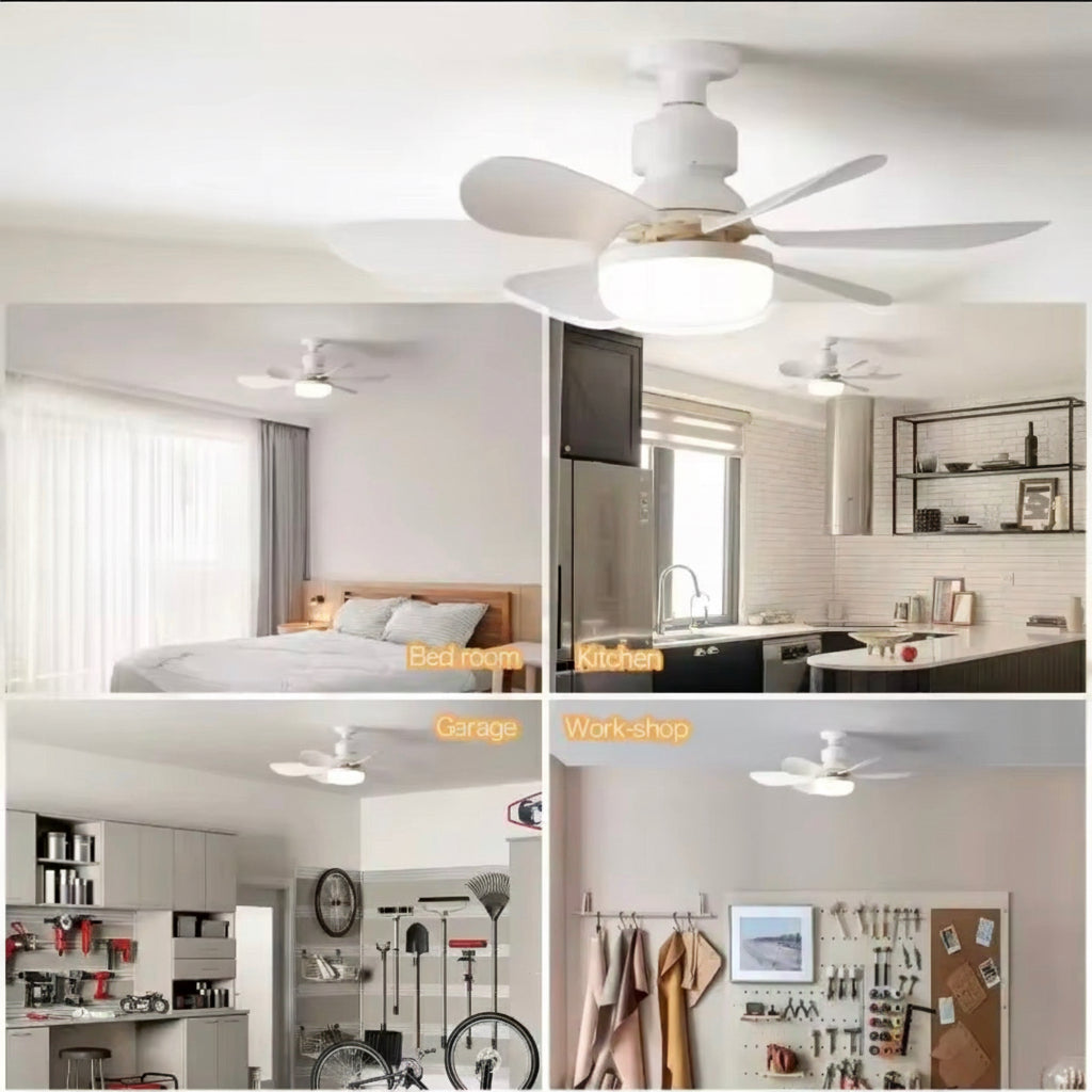 30W/40W Ceiling Fan with Remote Control LED Light Fan E27 Base, Intelligent Silent Ceiling Fan for Bedroom and Living Room