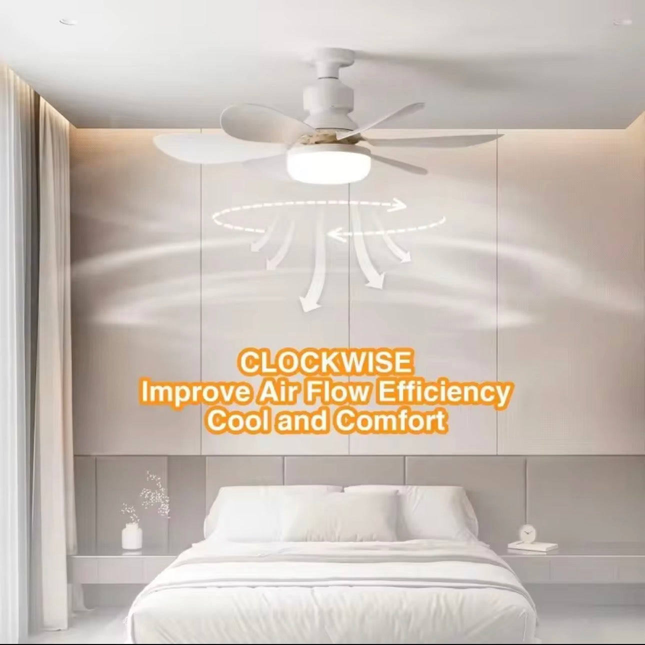 30W/40W Ceiling Fan with Remote Control LED Light Fan E27 Base, Intelligent Silent Ceiling Fan for Bedroom and Living Room