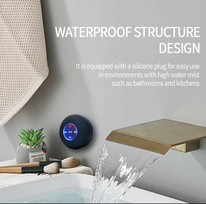 Portable Wireless Bluetooth Speaker LED Light IPX4 Waterproof Loudspeaker Outdoor Bathroom Large Suction Cup Stereo Sound Box
