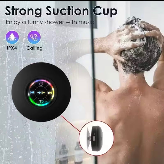 Portable Wireless Bluetooth Speaker LED Light IPX4 Waterproof Loudspeaker Outdoor Bathroom Large Suction Cup Stereo Sound Box